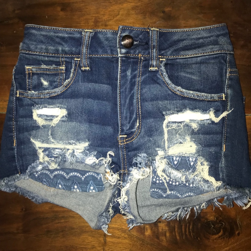 AEO denim high-waisted shorts